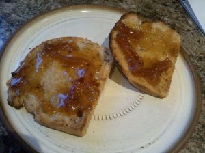Aforementioned marmalade, on toast. Not bad!