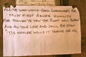 I found this pinned up in one of the sheds at The Lost Gardens of Helligan in Cornwall